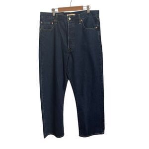 Levi's Premium Ribcage Straight Ankle High Rise Dark Wash Button Fly Jeans NEW